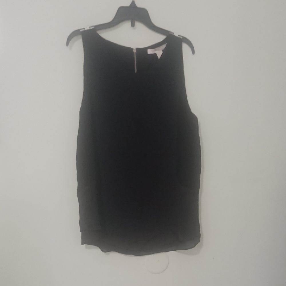 Forever 21 Black Sleeveless SheerTop With Satin Underlining. Size Medium. NWOT